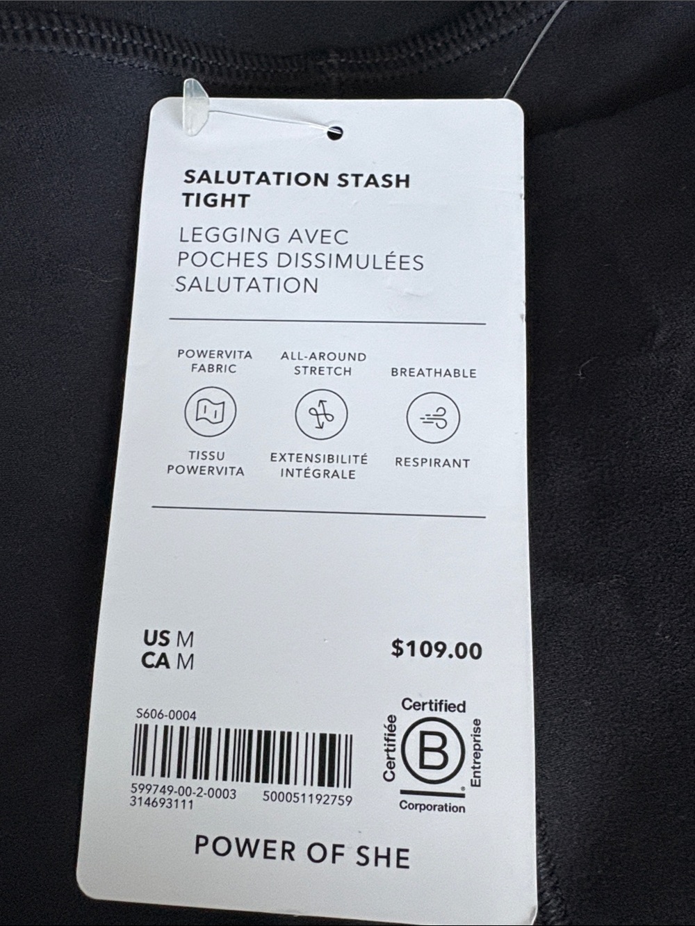 NWT Athleta Salutation Stash Black Tight Size Medium - Picture 8 of 10